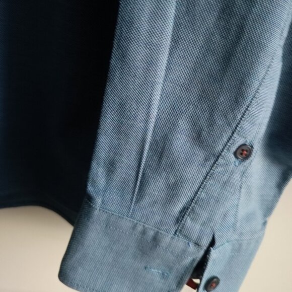 16&17👔Calvin Klein Navy and Simons Grey/Teal Dress Shirts+Tie Gift - Picture 3 of 10